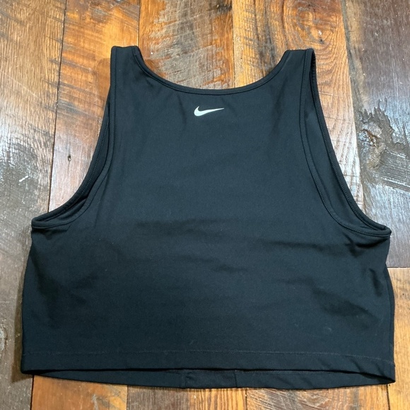 Nike Pro Black Cropped Tank Top Performance Training Activewear Size Large - Picture 3 of 6